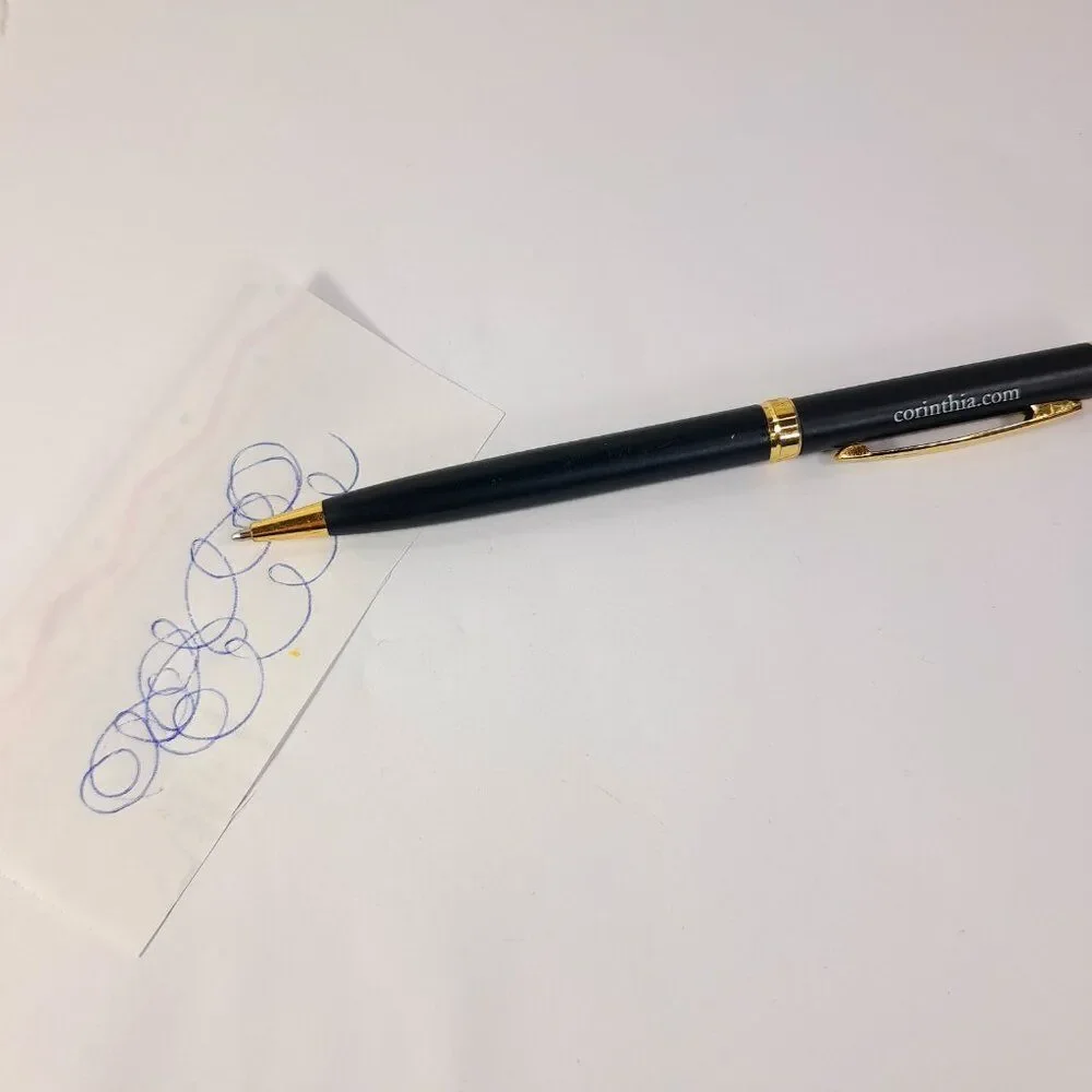 Corinthia Hotel pen Luxury Guest Ballpoint Travel collectible black Works Writes